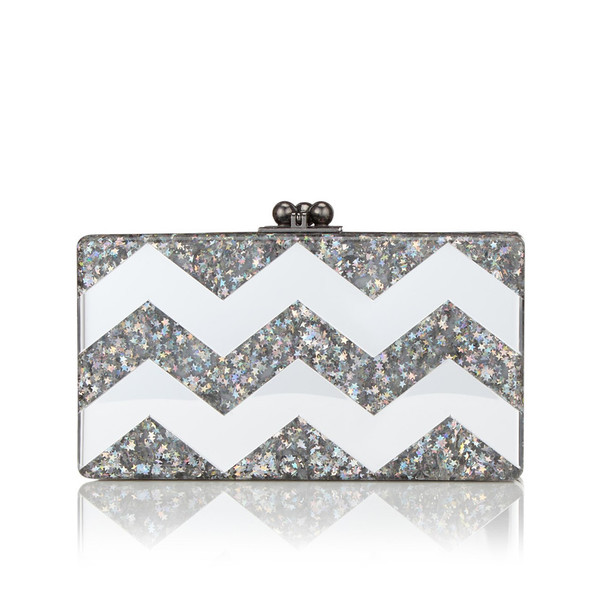 Edie Parker JEAN CHEVRON CLUTCH IN BRILLIANT STAR AND MIRROR Edie Parker JEAN CHEVRON CLUTCH IN BRILLIANT STAR AND MIRROR