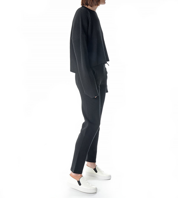 Charlie May Black Wool Track Pant Charlie May Black Wool Track Pant