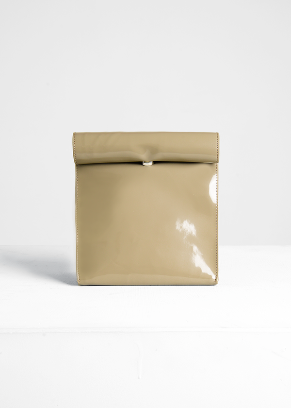S M K Ash Brown Foldover Bag S M K Ash Brown Foldover Bag