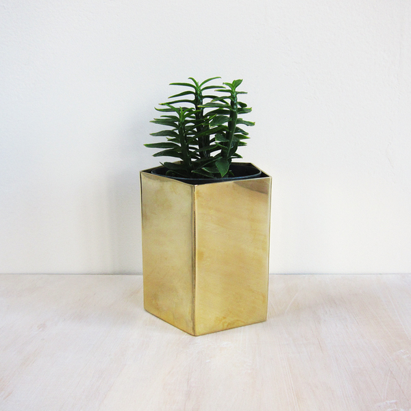 solid brass geometric planter solid brass geometric planter