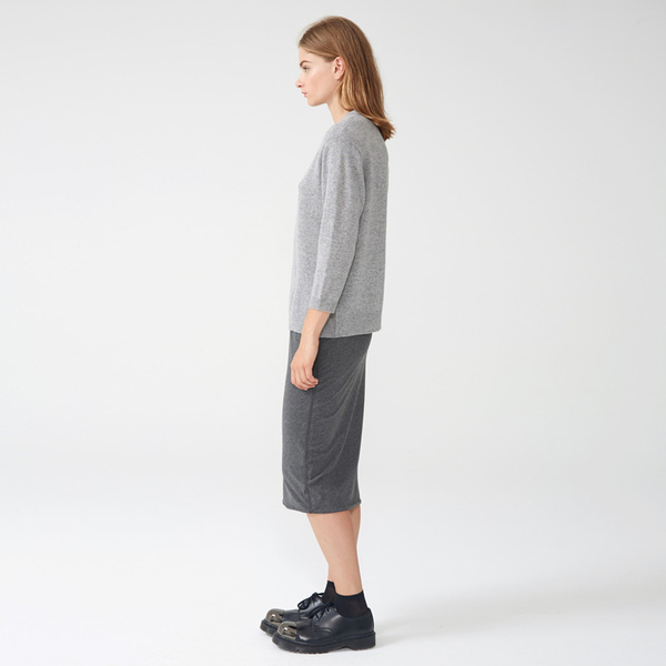 Organic by John Patrick 3/4 sleeve crewneck - grey melange Organic by John Patrick 3/4 sleeve crewneck - grey melange
