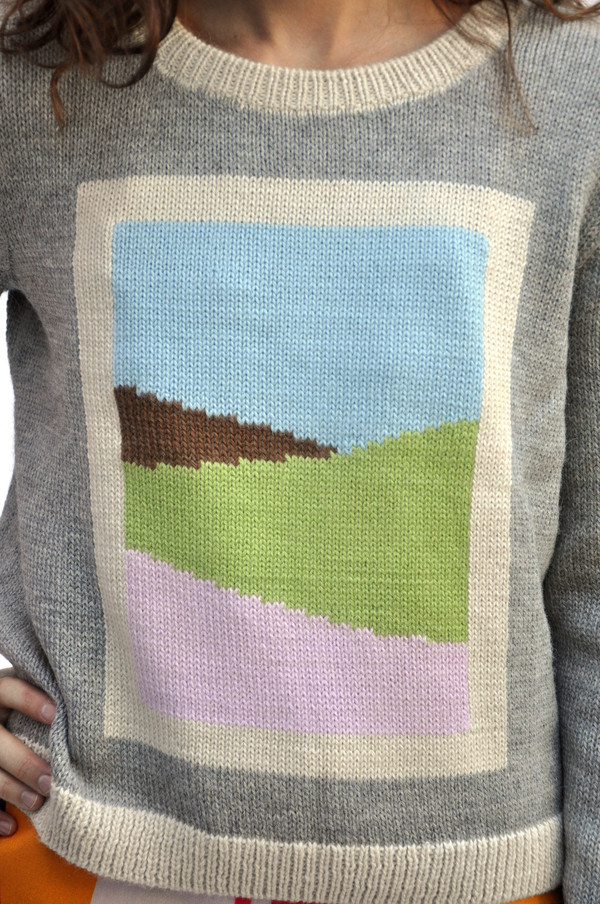 Dusen Dusen Grey Combo Frame Sweater Dusen Dusen Grey Combo Frame Sweater