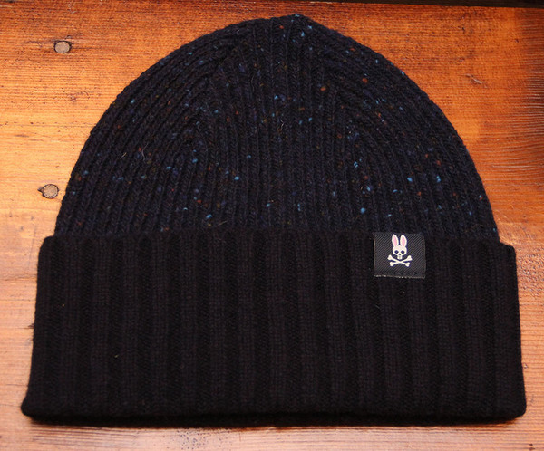 Psycho Bunny - Wool Preston Trim Watchman Hat - Black Psycho Bunny - Wool Preston Trim Watchman Hat - Black