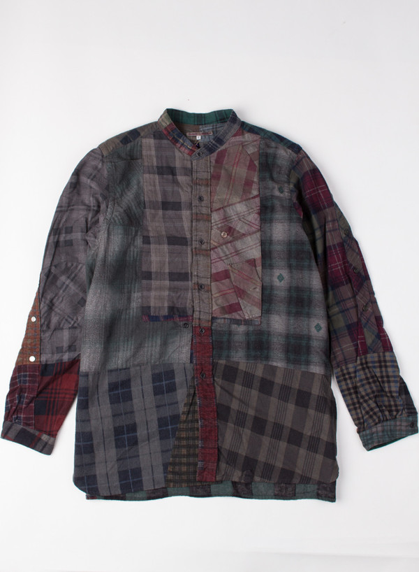 Band Collar Flannel Black Overdye (LARGE B) Band Collar Flannel Black Overdye (LARGE B)