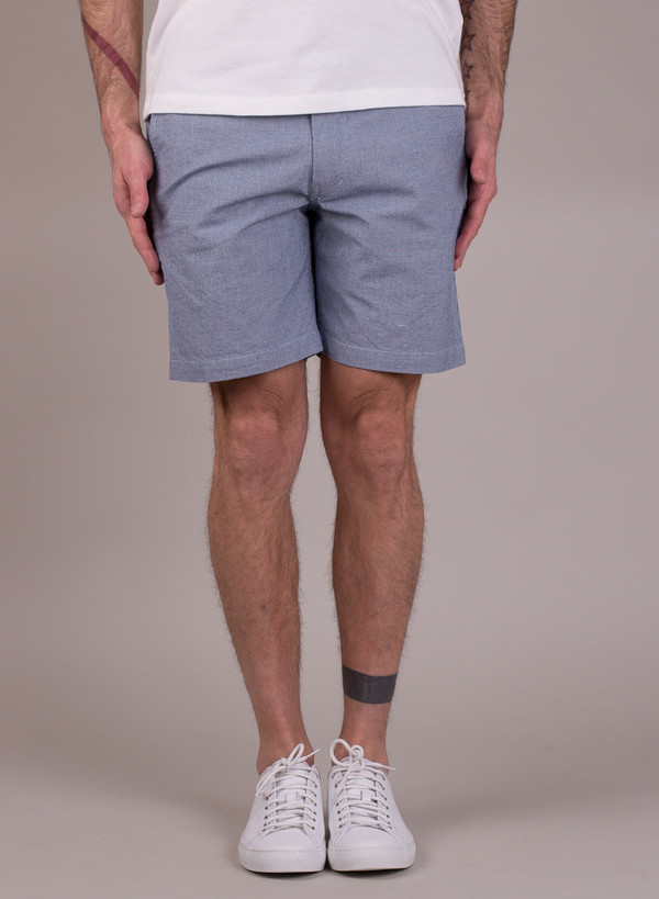 Men's Universal Works Bill Short Dogtooth Indigo Men's Universal Works Bill Short Dogtooth Indigo