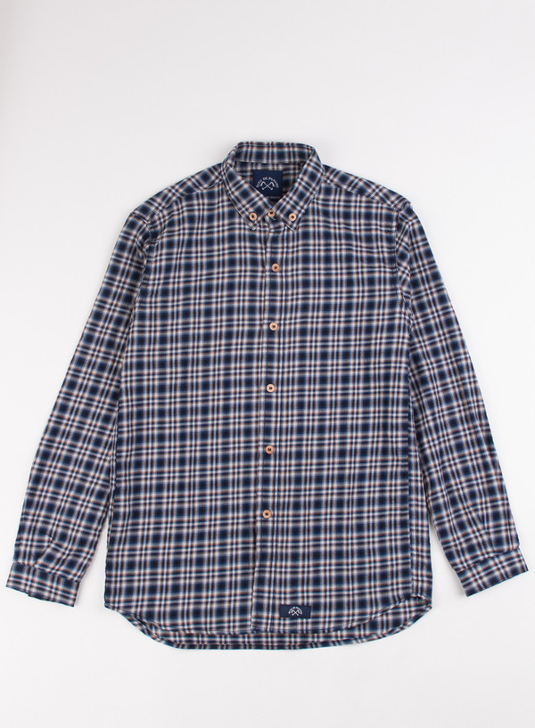 Men's Bleu De Paname Chemise Bureau Carreaux Bleu Men's Bleu De Paname Chemise Bureau Carreaux Bleu
