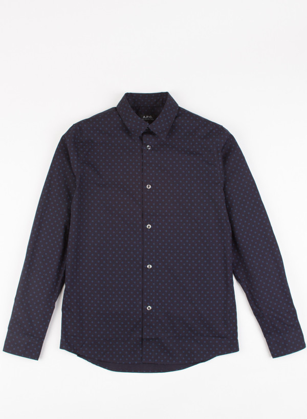 Men's A.P.C. Chemise Casual Dark Navy Pattern Men's A.P.C. Chemise Casual Dark Navy Pattern