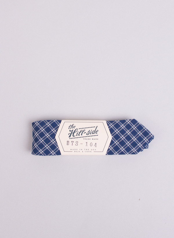 Men's The Hill-Side Double Windowpane Bow Tie Indigo Men's The Hill-Side Double Windowpane Bow Tie Indigo