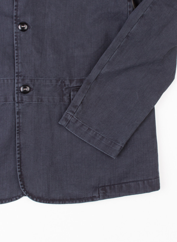 Men's MHL Margaret Howell Flap Pocket Blazer Indigo Men's MHL Margaret Howell Flap Pocket Blazer Indigo