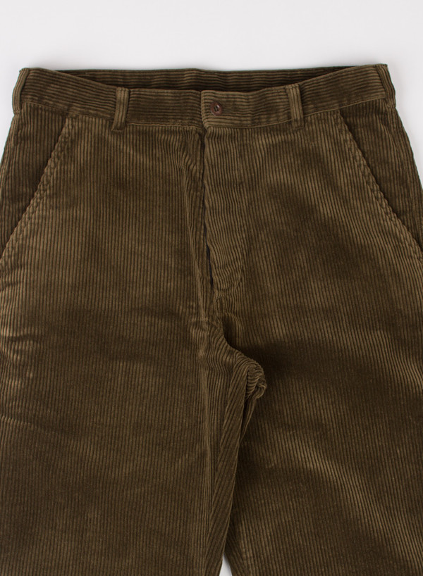 Men's MHL Margaret Howell Slim Chino Heavy Corduroy Army Green Men's MHL Margaret Howell Slim Chino Heavy Corduroy Army Green