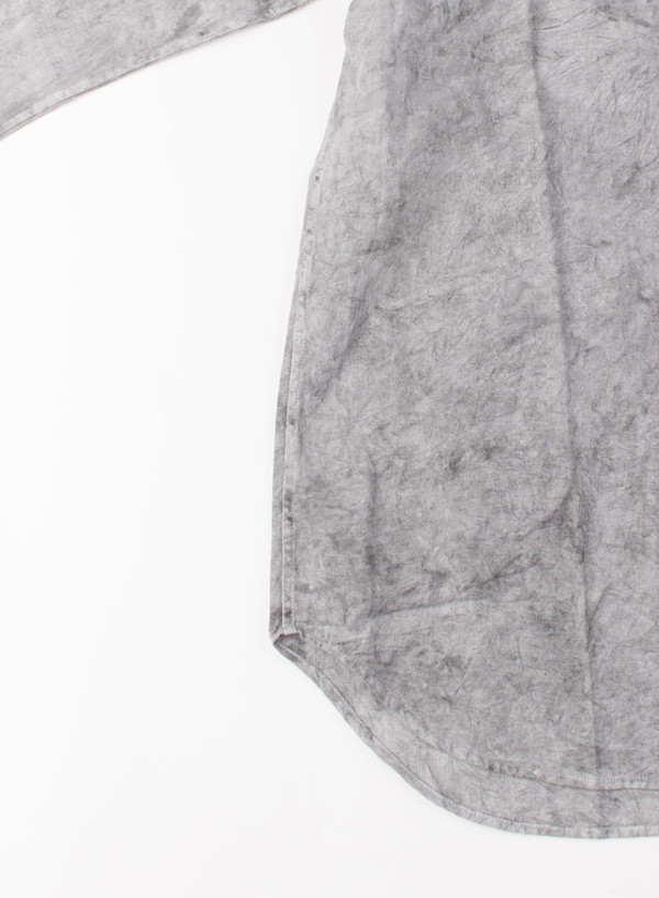 Sumi Ink Dyed Twill Stand Collar Over Shirt Sumi Ink Dyed Twill Stand Collar Over Shirt