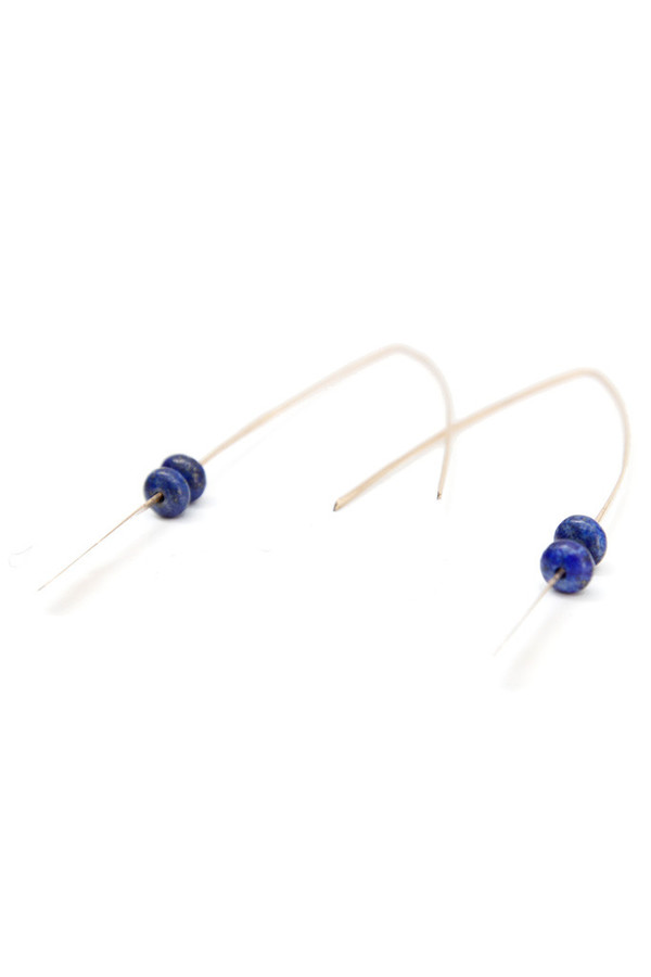 Folk Gold Lapis Earring Folk Gold Lapis Earring
