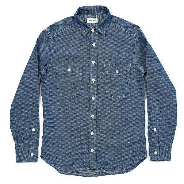 Men's Taylor Stitch Cone Mills Indigo Jacquard Glacier Shirt Men's Taylor Stitch Cone Mills Indigo Jacquard Glacier Shirt