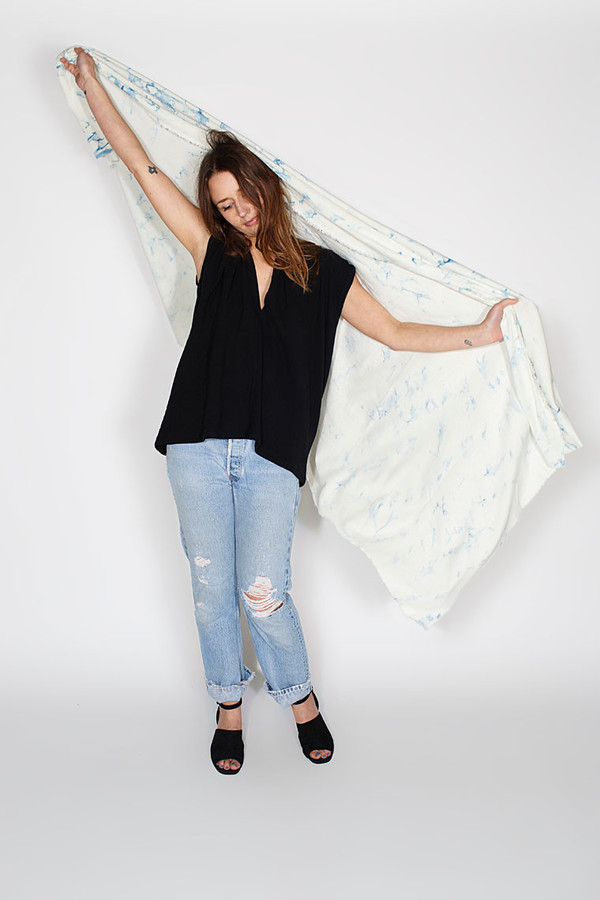 Miranda Bennett Indigo Arashi Raw Silk Textile Miranda Bennett Indigo Arashi Raw Silk Textile