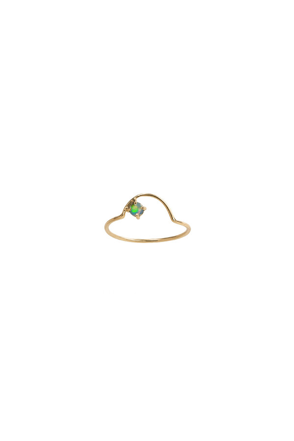 WWAKE Offset Opal Arc Ring 14KYG WWAKE Offset Opal Arc Ring 14KYG