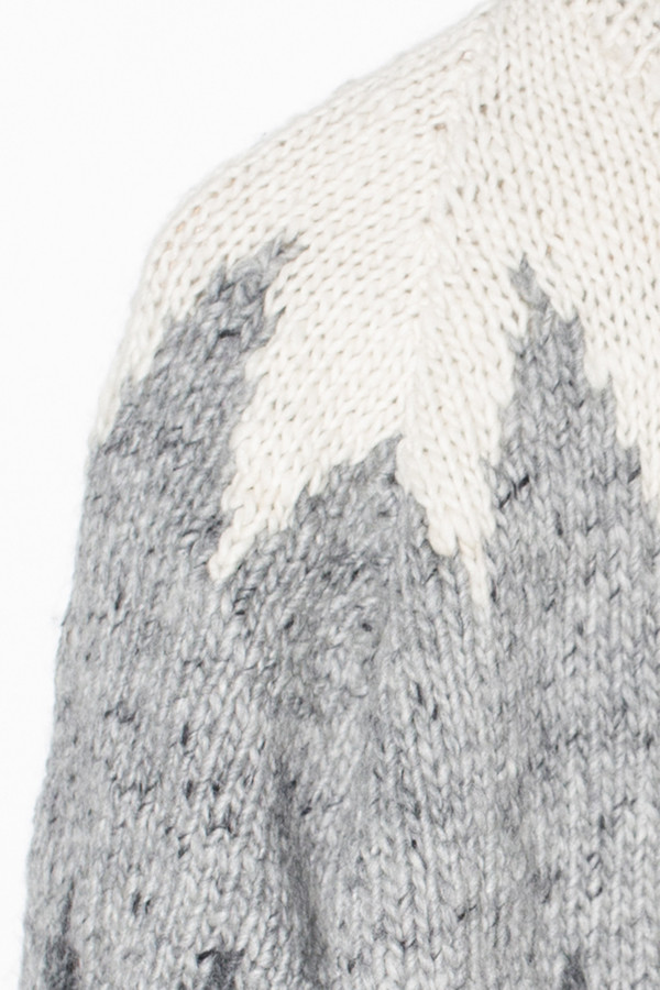 Men's Chamula Wool ZigZag Pullover - Pearl Grey Men's Chamula Wool ZigZag Pullover - Pearl Grey
