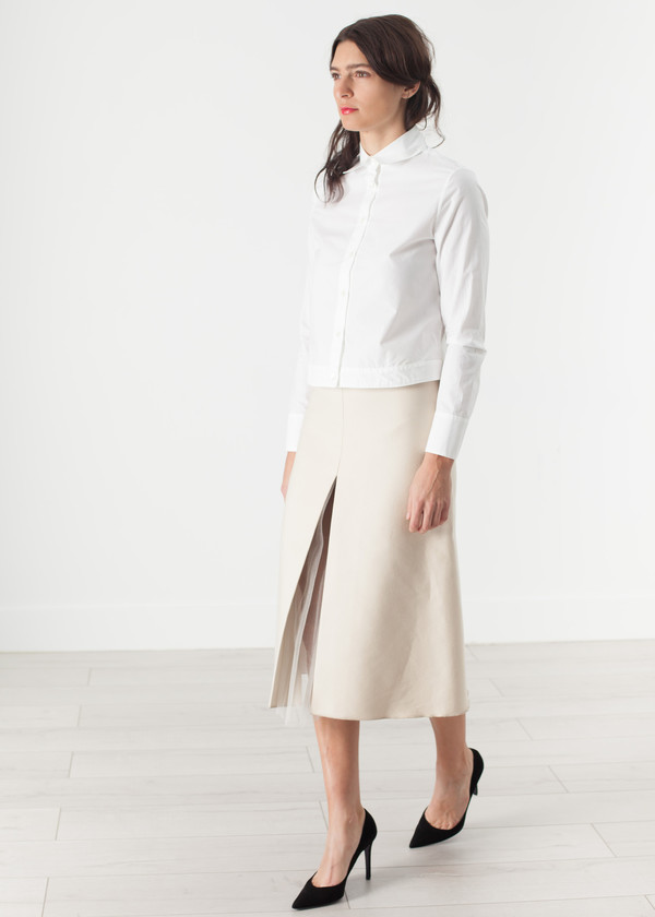 Ter et Bantine Tulle Pleat Skirt in Cream Ter et Bantine Tulle Pleat Skirt in Cream