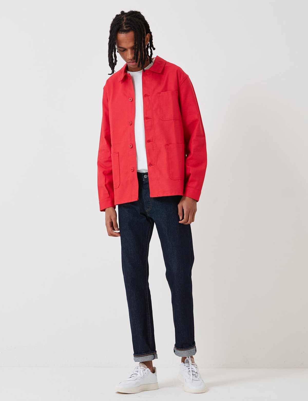 Le Laboureur Cotton Work Jacket - Red 