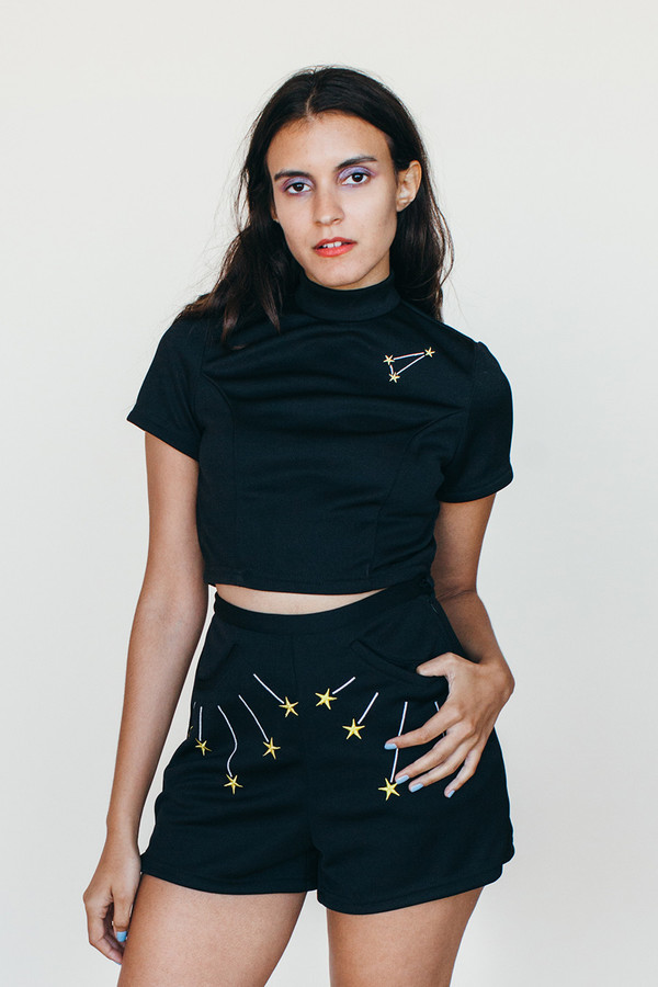 Samantha Pleet Shooting Star Shorts - Black Samantha Pleet Shooting Star Shorts - Black
