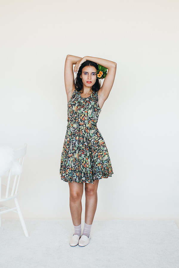 Samantha Pleet Strata Dress - Black Floral Print Samantha Pleet Strata Dress - Black Floral Print