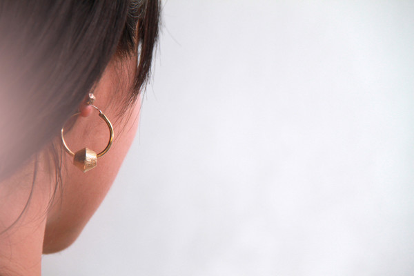 Laurel Hill Channel Hoops with Carved Beads Laurel Hill Channel Hoops with Carved Beads