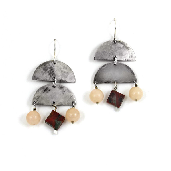 Laurel Hill Stone Veil Earrings // red jasper & pink aventurine Laurel Hill Stone Veil Earrings // red jasper & pink aventurine