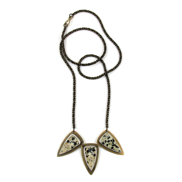 Laurel Hill Triple Shield Necklace // Dalmatian Jasper Laurel Hill Triple Shield Necklace // Dalmatian Jasper