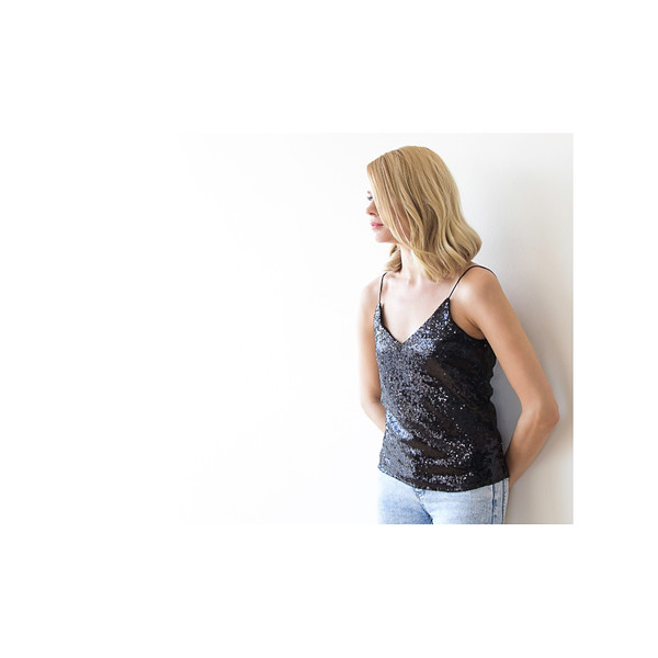 Blush Black Sequin Tank Top Blush Black Sequin Tank Top