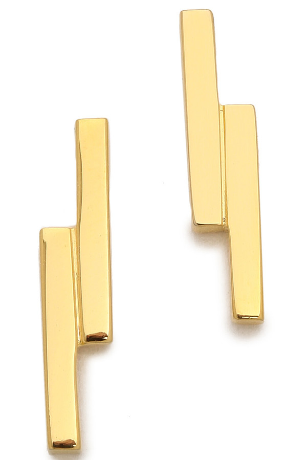 Kristen Elspeth Gold Lightning Stud Earring Kristen Elspeth Gold Lightning Stud Earring