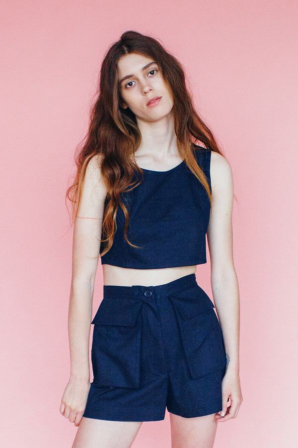 Samantha Pleet Park shorts - Navy Samantha Pleet Park shorts - Navy