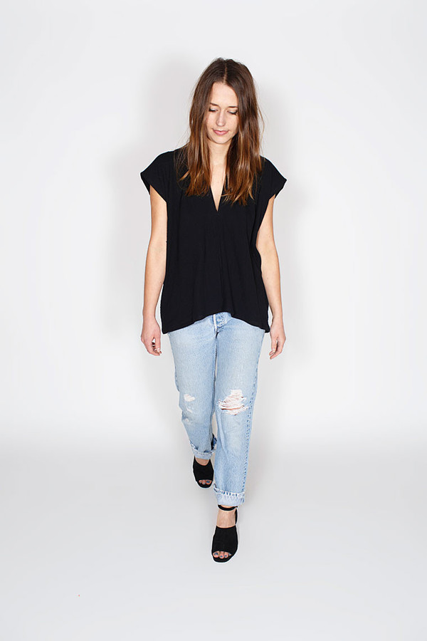 Sale! Black Everyday Top, Double Gauze Sale! Black Everyday Top, Double Gauze