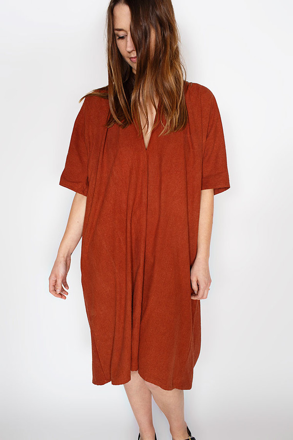 Sale! Rust Muse Dress, Oversized, Silk Sale! Rust Muse Dress, Oversized, Silk
