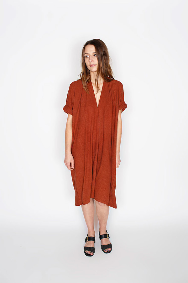 Sale! Rust Muse Dress, Oversized, Silk Sale! Rust Muse Dress, Oversized, Silk