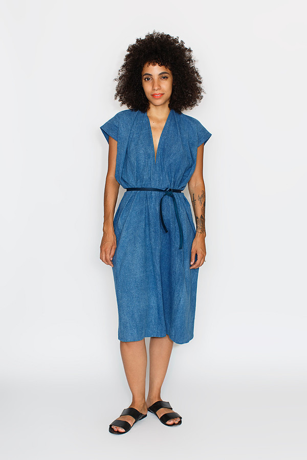 Sale! Indigo Tempest Dress, Silk Noil Sale! Indigo Tempest Dress, Silk Noil