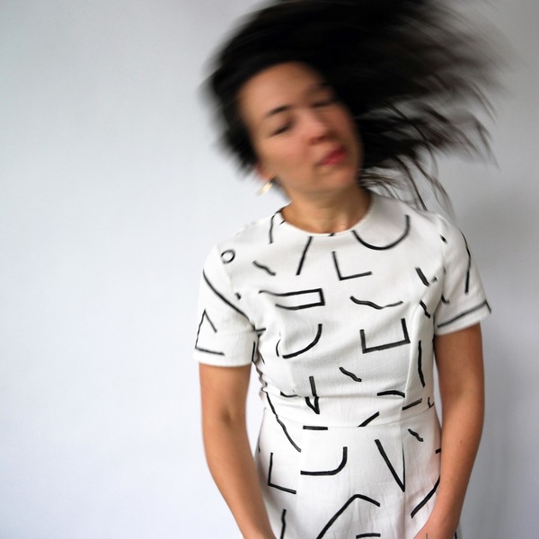 Midi Tee Dress in Lines Print Midi Tee Dress in Lines Print