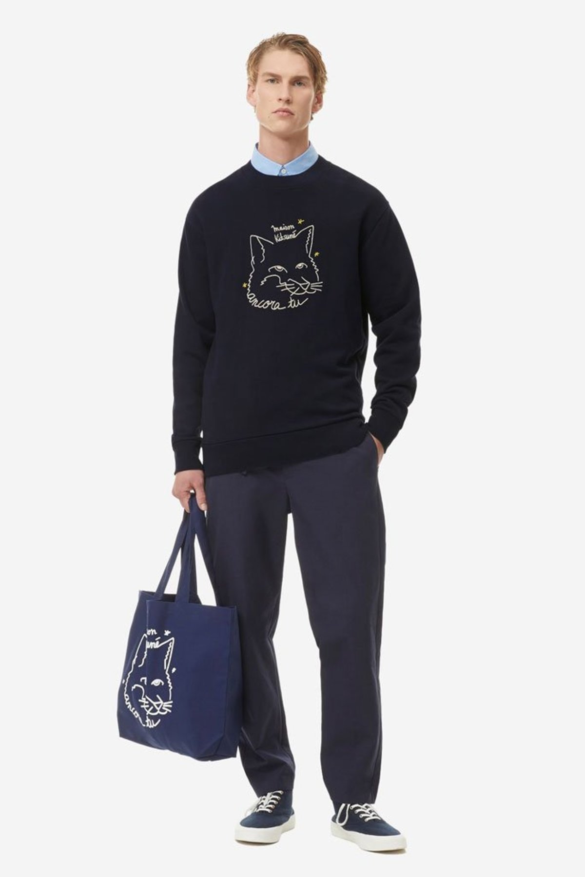 maison kitsune ancora tu sweatshirt