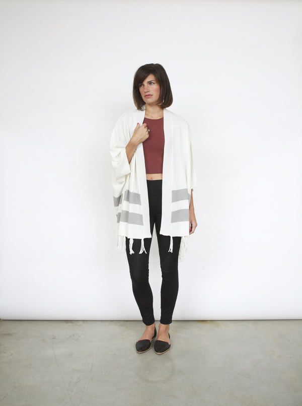 Lumiere Striped Fringe Sweater Lumiere Striped Fringe Sweater
