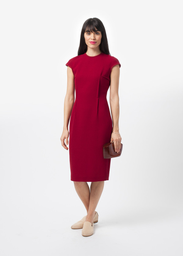 Amelia Toro Wool Crepe Fitted Dress Amelia Toro Wool Crepe Fitted Dress