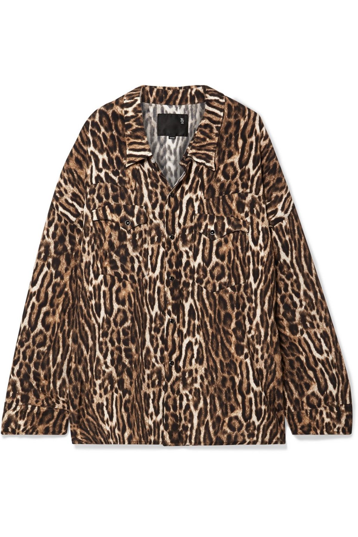 R13 Oversized Cowboy Shirt - Leopard 