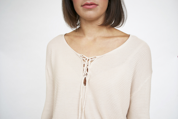 Lumiere Lace-up Knit Blouse Lumiere Lace-up Knit Blouse