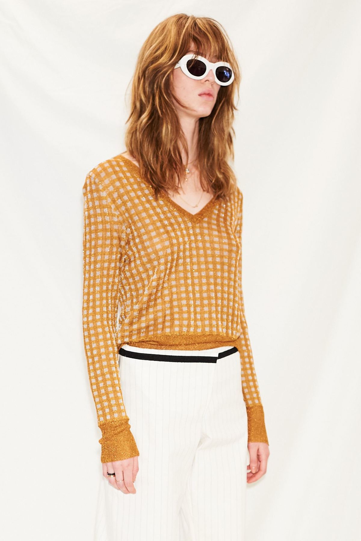 Happy Sheep Lurex V Neck Sweater Happy Sheep Lurex V Neck Sweater