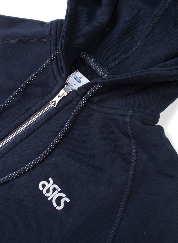 Men's Reigning Champ Asics/RC Full Zip Hoodie Navy Men's Reigning Champ Asics/RC Full Zip Hoodie Navy