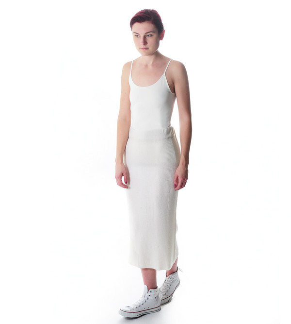 Ryan Roche Chalk Cashmere Knit Pencil Skirt Ryan Roche Chalk Cashmere Knit Pencil Skirt
