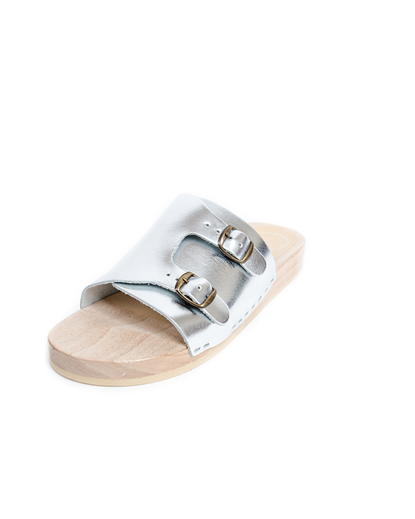 No. 6 Diego Flat Sandals in Silver No. 6 Diego Flat Sandals in Silver