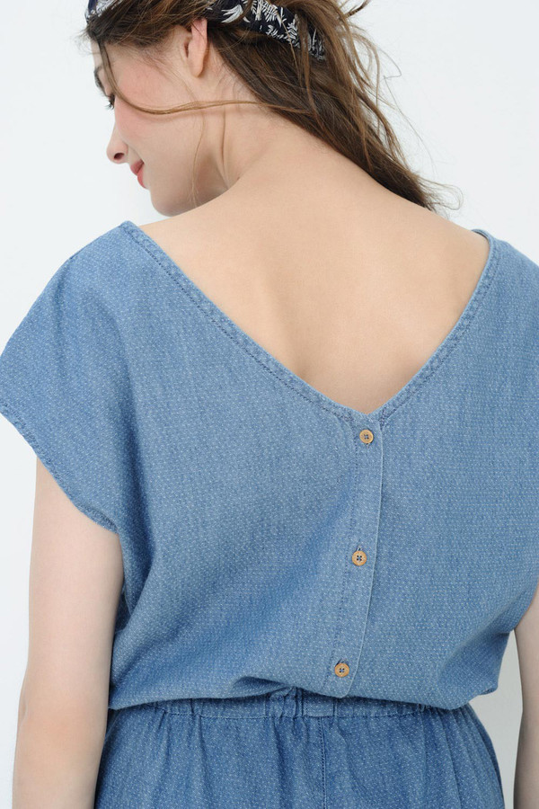 DES PETITS OLULU DENIM JUMPSUIT DES PETITS OLULU DENIM JUMPSUIT