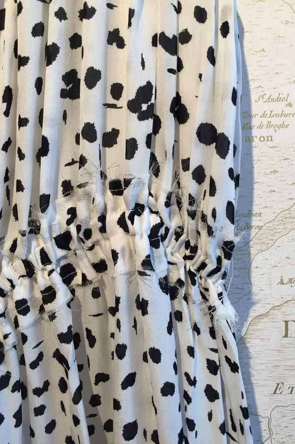 Derek Lam 10 Crosby Ink Dot Georgette Gathered Dress Derek Lam 10 Crosby Ink Dot Georgette Gathered Dress