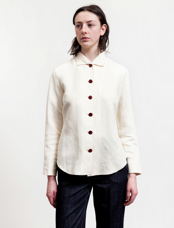 Trademark Womens Pajama Collar Shirt Cream Trademark Womens Pajama Collar Shirt Cream