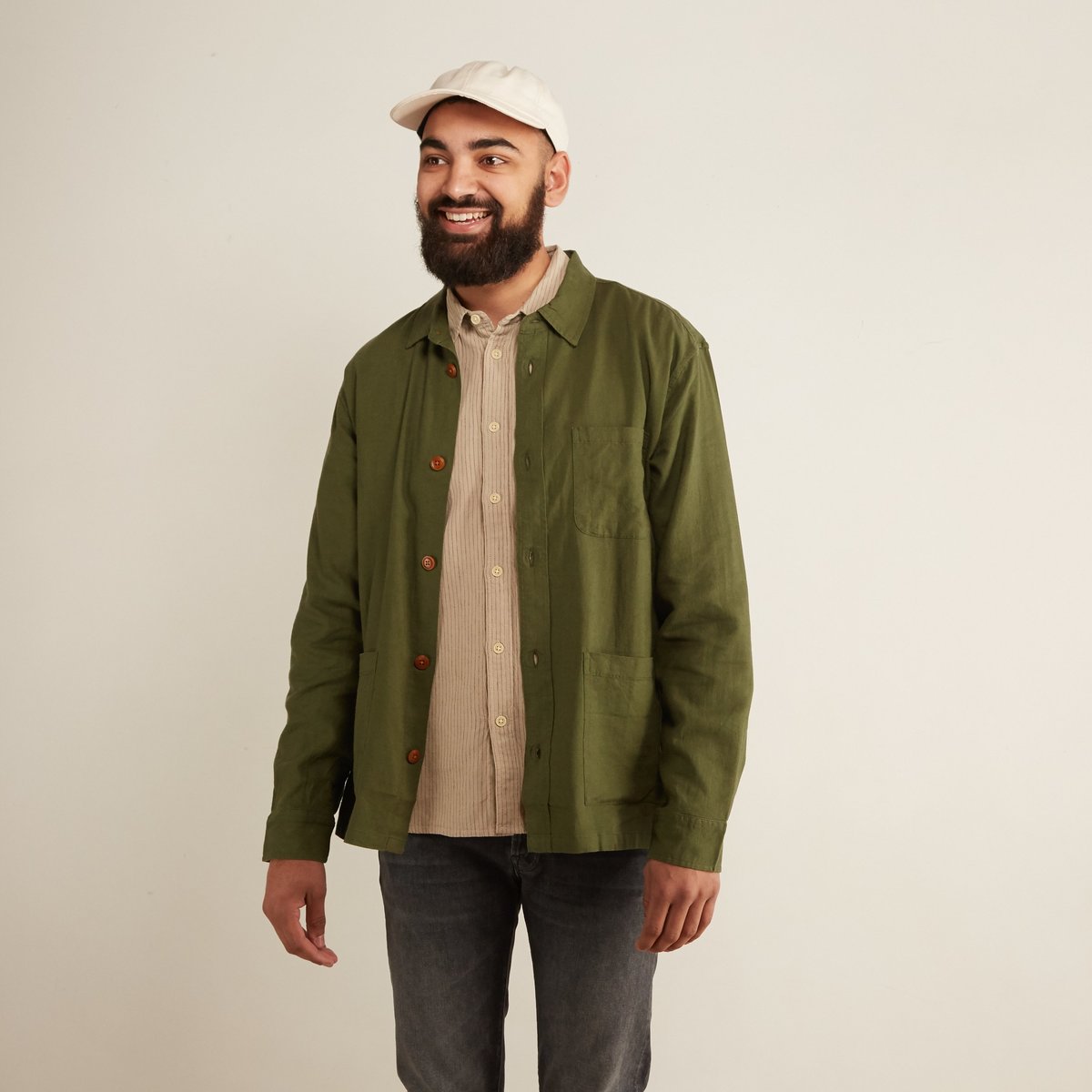 Corridor Linen Overshirt - OLIVE 