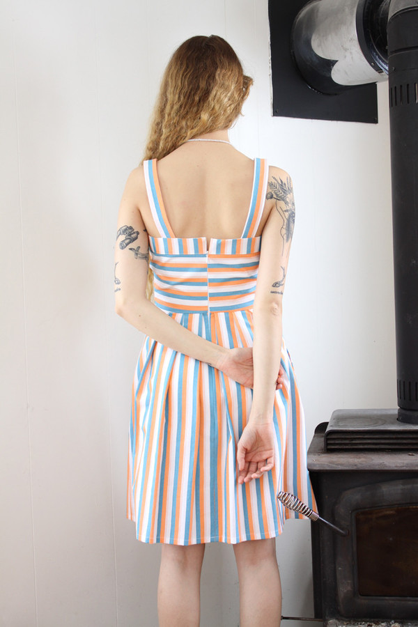Birds of North America Minivet Dress (Peach/Sky) Birds of North America Minivet Dress (Peach/Sky)