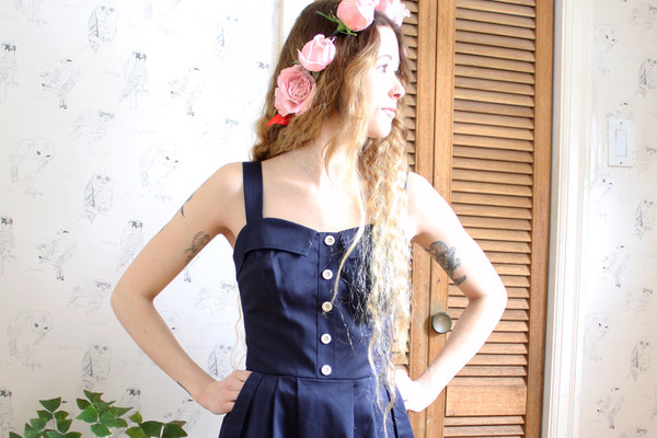 Birds of North America Tyrant Dress (Navy) Birds of North America Tyrant Dress (Navy)